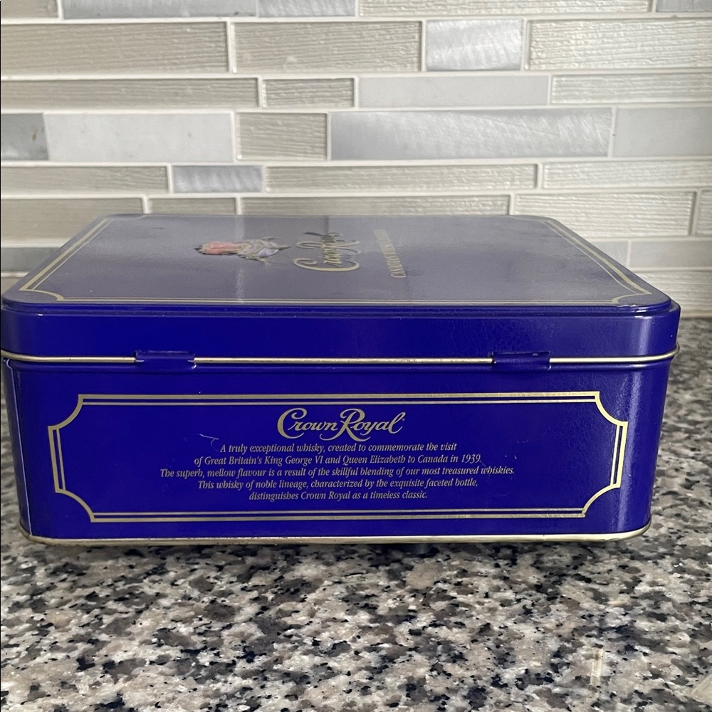 Vintage Crown Royal Blue Tin Box - 90s - Picture 5 of 16
